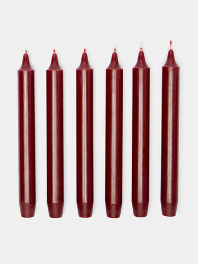 Trudon Burgundy candlesticks (set of 6) at Collagerie