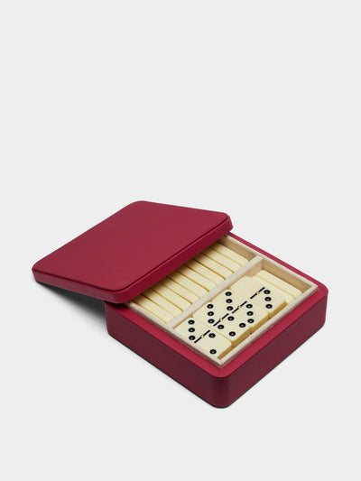 William & Son Red leather dominoes set at Collagerie