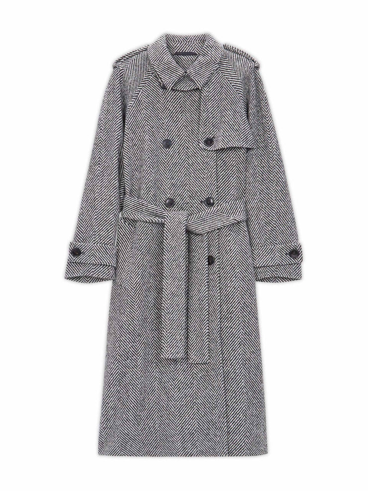 Black herringbone trench coat Clothing Albaray    - Collagerie