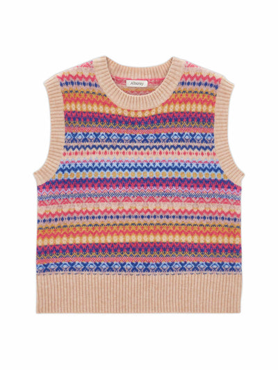 Albaray Multicoloured fairisle knit vest at Collagerie