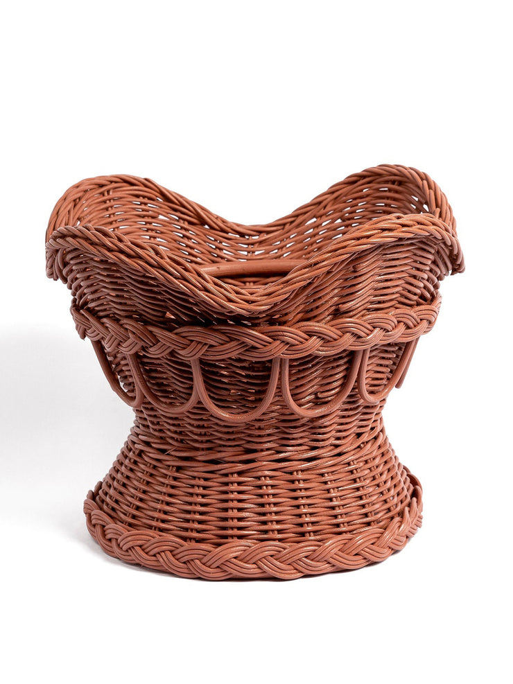 Amandine scalloped rattan fruit bowl