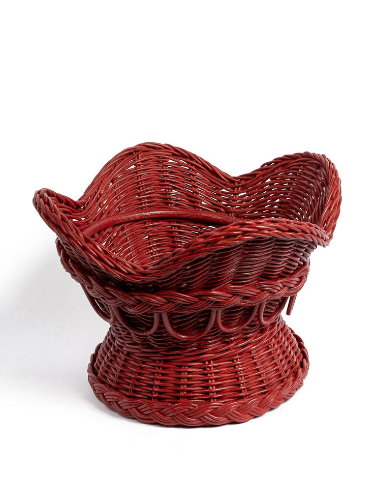 Amandine scalloped rattan fruit bowl