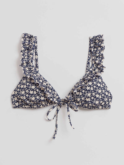 & Other Stories Blue frilled bikini top at Collagerie