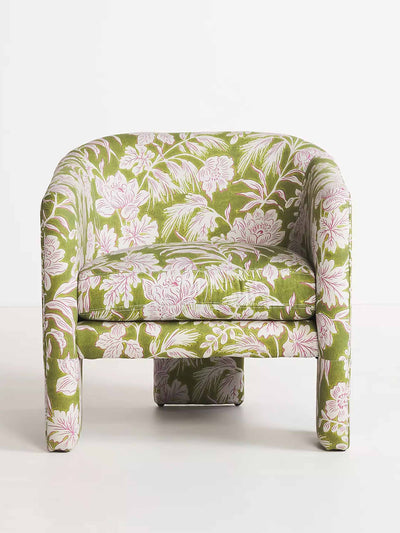 Anthropologie Floral print three-legged chair at Collagerie