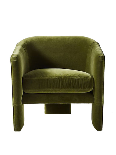 Anthropologie Velvet green tripod armchair at Collagerie