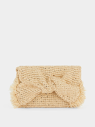 Anya Hindmarch Raffia bow clutch bag at Collagerie