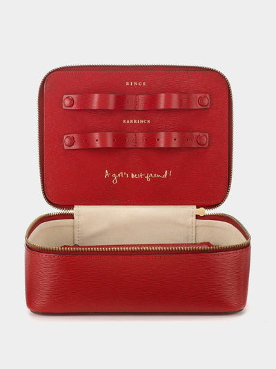 Anya Hindmarch Red bespoke travelling jewellery case at Collagerie