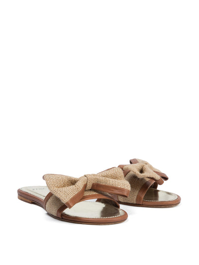 A Piedi Natural tan Lily sandals at Collagerie