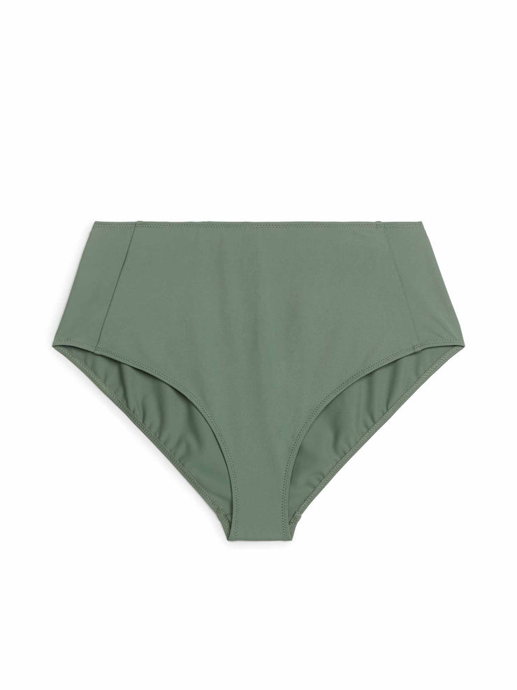 Green high-waist bikini brief
