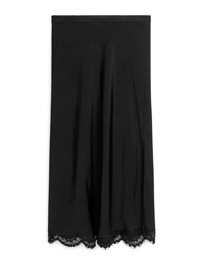Arket Black skirt with lace detail at Collagerie