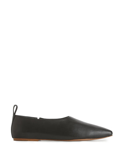 Arket Black leather ballet flats at Collagerie