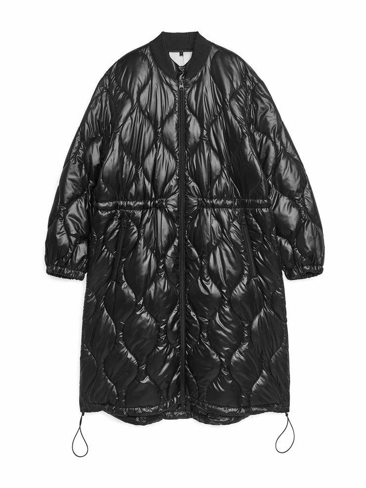 Shiny quilted parka