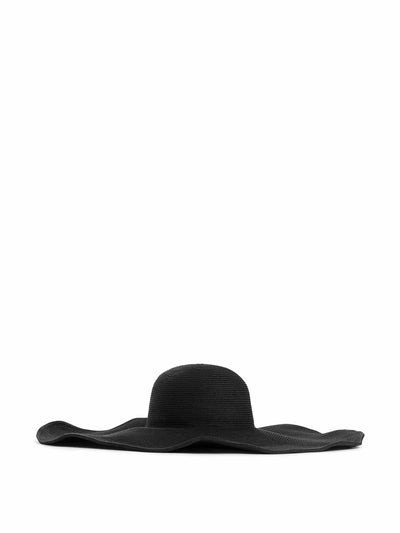 Arket Black wide straw hat at Collagerie