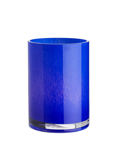 Arket Blue glass tea light holder at Collagerie