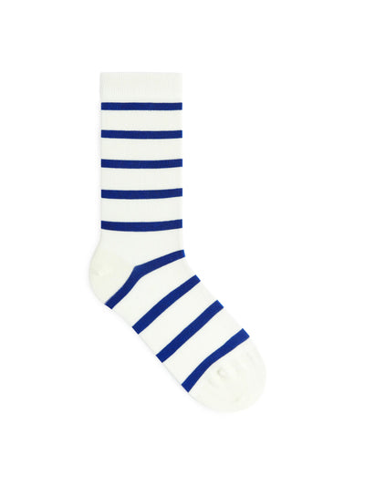 Arket Blue striped socks at Collagerie