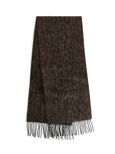 Arket Black and brown wool scarf at Collagerie