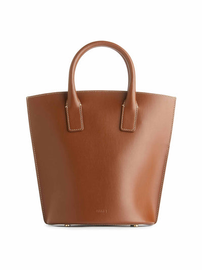 Arket Brown leather tote bag at Collagerie