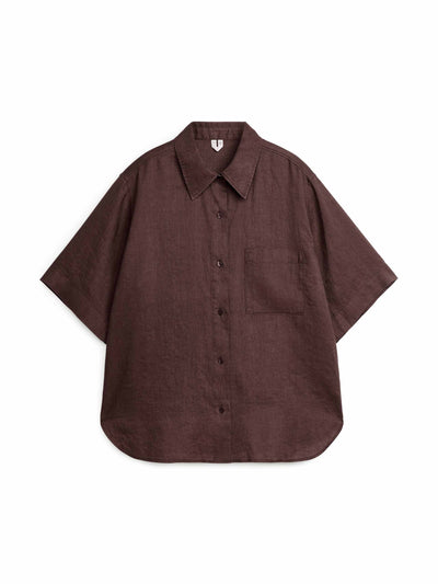 Arket Brown linen shirt at Collagerie