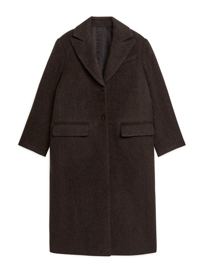 Arket Brown wool blend coat at Collagerie