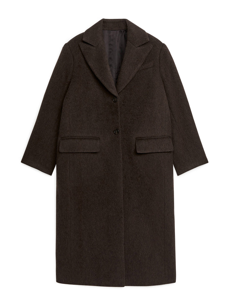 Brown oversized wool coat
