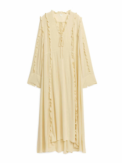 Arket Yellow frilled maxi dress at Collagerie