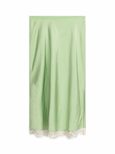 Arket Lace detail satin skirt with side slit at Collagerie