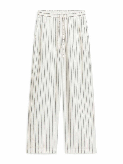 Arket Linen stripe drawstring trousers at Collagerie