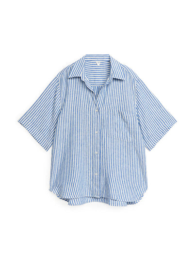 Arket Blue stripe linen shirt at Collagerie