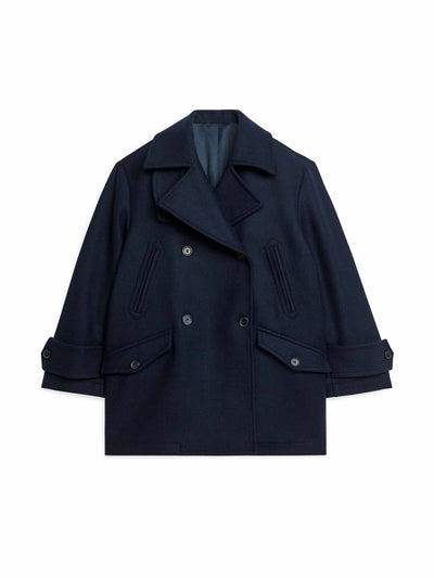 Arket Navy pea coat at Collagerie