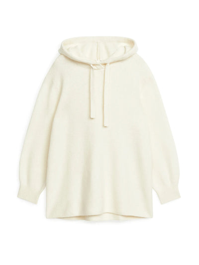 Arket White alpaca hoodie at Collagerie