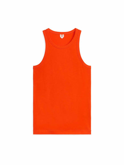 Arket Orange racer tank top at Collagerie