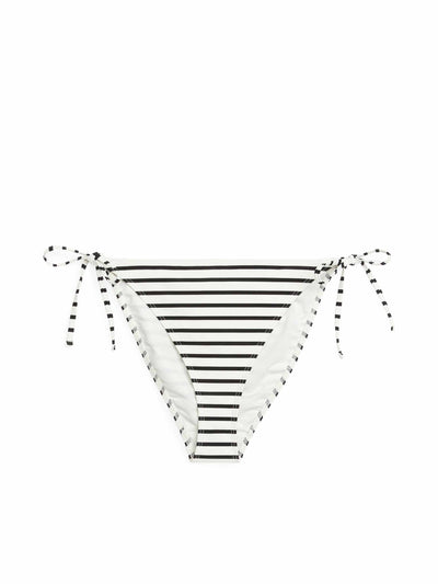 Arket Black and white striped bikini bottoms at Collagerie