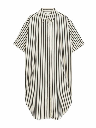Arket Black and white striped shirt dress at Collagerie