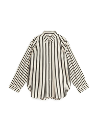 Arket Black striped poplin shirt at Collagerie