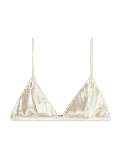 Arket White silk bra at Collagerie