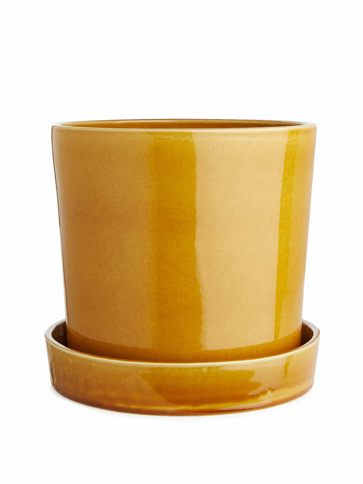 Yellow flower pot 22cm