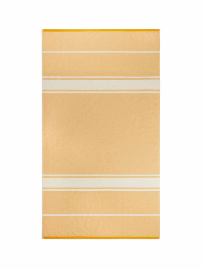 Arket Yellow and white stripe beach towel at Collagerie
