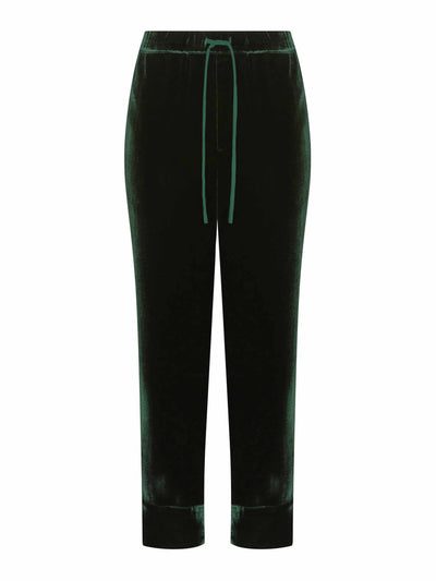 Asceno Green velvet pyjama bottoms at Collagerie