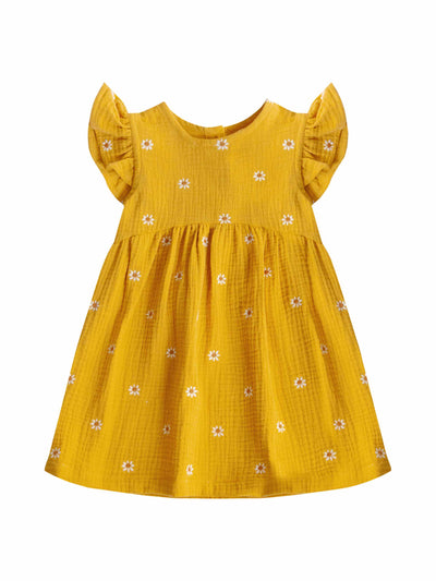 Pimpiripette Yellow embroidered dress at Collagerie