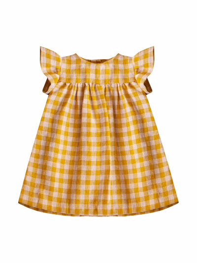 Pimpiripette Yellow gingham dress at Collagerie