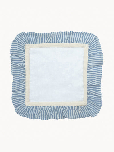 Amuse La Bouche Baby blue mini stripe napkins - set of 2 at Collagerie