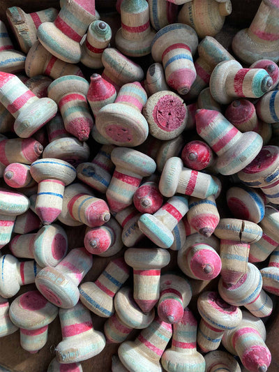 Baileys Home Wooden hand painted spinning tops at Collagerie
