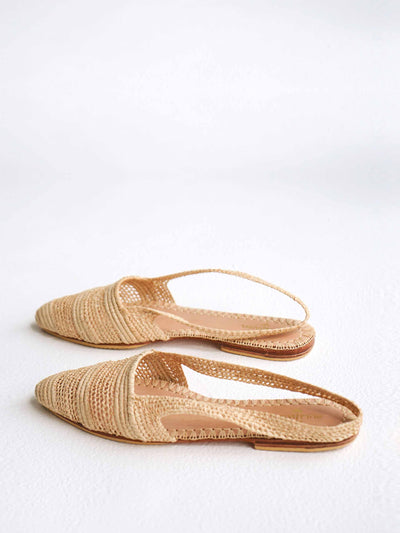 Buli Basha Raffia sling backs at Collagerie