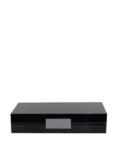 Addison Ross Black lacquer box with silver at Collagerie