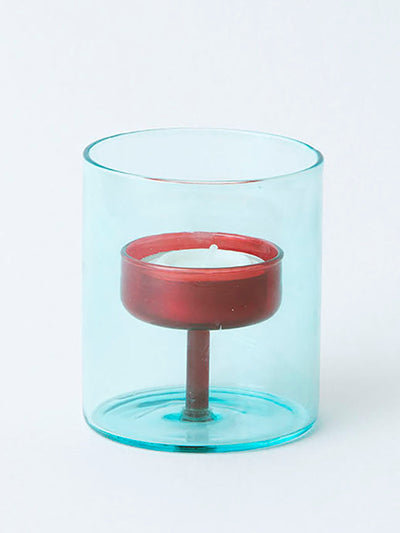 Block Design Duo tone glass tealight holder at Collagerie