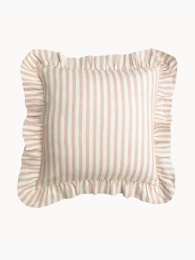 Amuse La Bouche Blush candy stripe cushion cover at Collagerie