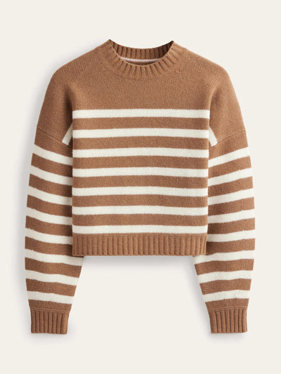 Boden Striped wool cropped jumper at Collagerie