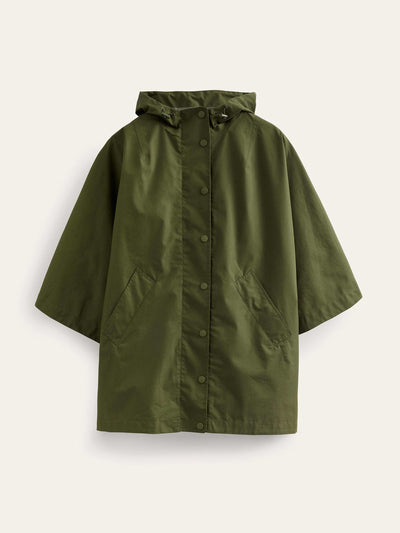 Boden Khaki waterproof cape jacket at Collagerie