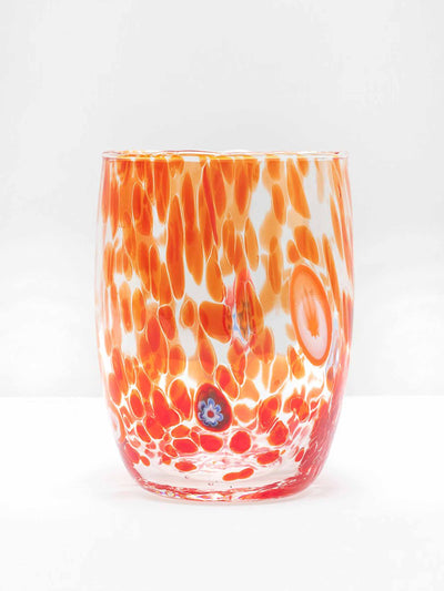 Bombay Sprout Orange murano glass tumbler at Collagerie