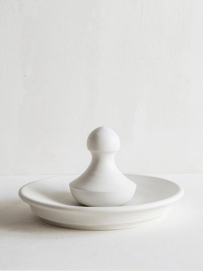 John Julian Flat mortar with ball pestle at Collagerie